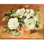 ANNE COTTERILL (BRITISH, 1933-2010) Still Life of Roses Oil on board Signed lower right 26cm x
