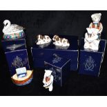 A GROUP OF BOXED ROYAL CROWN DERBY IMARI PAPERWEIGHTS comprising 'Scruff' collectors guild pieces (