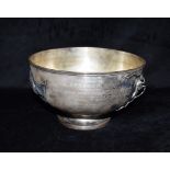 A CHINESE WHITE METAL EXPORT DRAGON PUNCH BOWL The bowl with applied dragon decoration on a plain