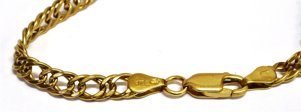 A MARKED 375 FLAT CHAIN LINK BRACELET 17.3cm, weight 5.8grams Condition Report : good, clasp works - Image 3 of 4