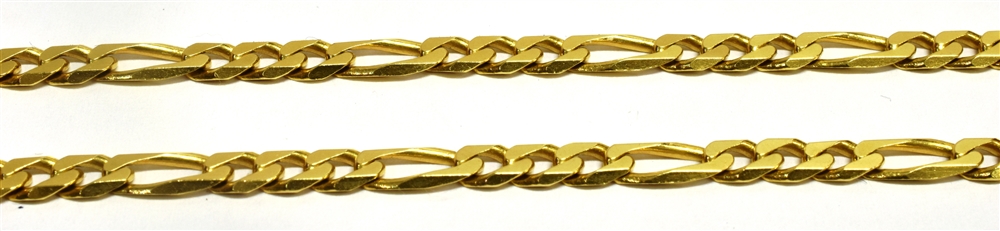 A STAMPED 750 YELLOW METAL FIGARO CHAIN NECKLACE length 47.5cm, weight 19.7grams Condition - Image 6 of 6