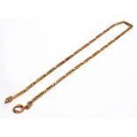 A ROSE METAL LINK CHAIN NECKLACE the necklace with faded CT mark, length 34cm, weight 7grams