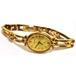 A VINTAGE GILT LADIES ACCURIST WRISTWATCH Condition Report : currently not working Condition reports