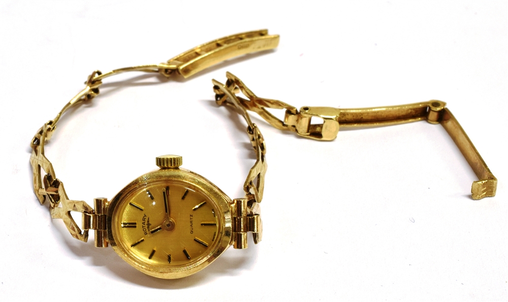 A LADIES ROTARY 9CT GOLD BRACELET STRAP WATCH length 13.5cm, weight 8.5grams Condition Report :