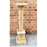 A GILT METAL MOUNTED MARBLE COLUMN with fluted pillar, 103cm high; together with a classical style