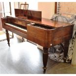A MAHOGANY SQUARE PIANO OR SPINET by Duff & Hodgson, London, on four fluted supports, 174cm wide