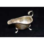 A HALLMARKED SILVER SAUCE BOAT weight 117grams, 3.7troy ozs