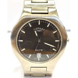 A GENT'S STAINLESS STEEL ROTARY ELITE WRISTWATCH with spare links