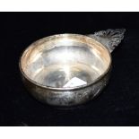 A CHINESE EXPORT WHITE METAL PORRINGER Marked Tuckchang with Chinese characters, height 4.5cm,
