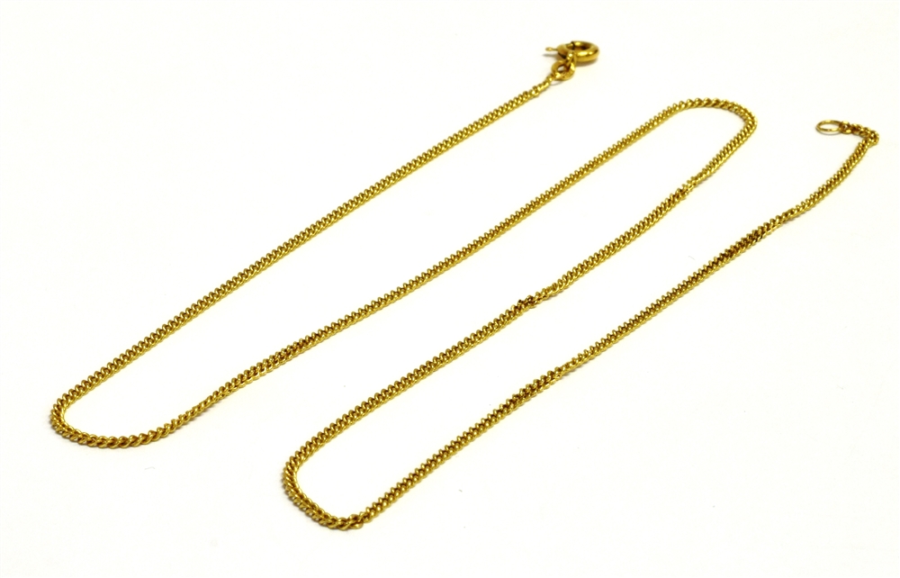 A STAMPED 750 FINE LINK CHAIN NECKLACE length 43.5cm, weight 3.5grams Condition Report : good clasp, - Image 2 of 2