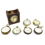 A COLLECTION OF TIME PIECES To include a silver cased open faced pocket watch and a Smiths Empire