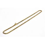 A YELLOW METAL ROPE TWIST CHAIN approx. 37cm long, weight 8.8grams Condition Report : working clasp,