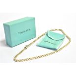 TIFFANY & CO. A SILVER TIFFANY & CO VENETIAN BOX LINK NECK CHAIN the chain with Tiffany & Co tag,