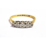 AN 18CT PLATINUM AND DIAMOND DRESS RING the thin shank stamped PPLd 18CT PLAT, ring size M, weight