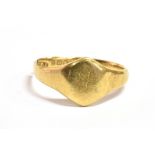 AN 18CT GOLD SIGNET RING (broken shank), weight 3.4grams, no condition report for this lot