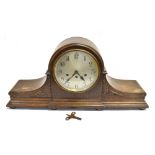A VERY LARGE OAK CASED WESTMINSTER CHIME MANTLE CLOCK with 8-day Junghans movement, 70cm wide