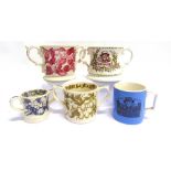 BREWERIANA - FIVE TAUNTON CIDER MUGS comprising one produced for L.V.N.H. 1980, limited edition of