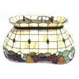 A LARGE TIFFANY STYLE LEADED AND STAINED GLASS CEILING LIGHT FITTING 70cm wide Condition Report :