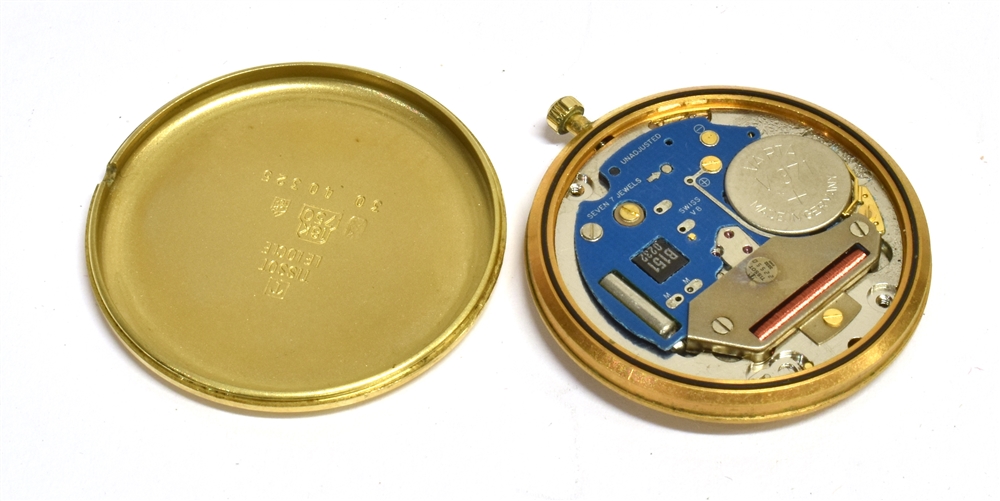 A GENTLEMANS 18KT GOLD CASED TISSOT STYLIST QUARTZ WATCH The gilt signed dial with day date gilt - Image 2 of 2