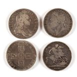 GREAT BRITAIN - ASSORTED SILVER COINAGE comprising a William III (1694-1702), crown, 1695 (
