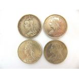 GREAT BRITAIN - VICTORIA (1837-1901), CROWNS, 1889, 1892, 1893 (LVII), & 1899 (LXII) (4).