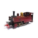 [32MM NARROW GAUGE]. A ROUNDHOUSE LIVE-STEAM 0-6-0 TANK LOCOMOTIVE 'RUSSELL' lined maroon livery,