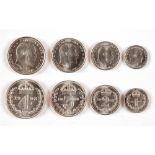 GREAT BRITAIN - EDWARD VII (1901-1910), MAUNDY MONEY SET, 1895 comprising fourpence, threepence,