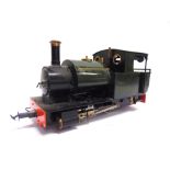 [32MM NARROW GAUGE]. AN ACCUCRAFT TRAINS BY BMMC LIVE-STEAM 0-4-0 SADDLE TANK LOCOMOTIVE green