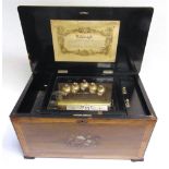 A 'BELLS IN SIGHT' MUSICAL BOX Swiss, late 19th century, the lever-wind 23.5cm (9 1/4 inch) pinned