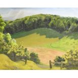 GLYN MORGAN (WELSH 1926 - 2015) 'Woods near Lane End, Bucks' Oil on board Unsigned, labelled verso