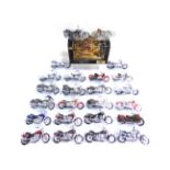 A 1/18 SCALE HARLEY DAVIDSON MOTORCYCLE COLLECTION each mint or near mint, one boxed, the others