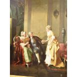 19TH CENTURY FRENCH SCHOOL Courting couple Oil on canvas Monogrammed lower right 51cm x 66cm