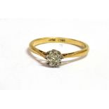 AN 18CT PLATINUM DIAMOND SOLITAIRE RING The round cut diamond measuring approx. 4mm in diameter