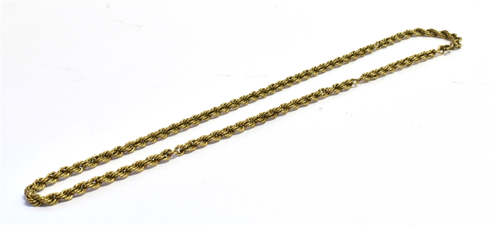 A MARKED 9K ROPE TWIST CHAIN NECKLACE Length 40cm, weight 6g Condition Report : Working clasp