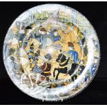 TORQUATO CASTELLANI (1846-1931): A LARGE ITALIAN MAIOLICA CHARGER decorated with a procession of