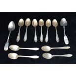 A COLLECTION OF TWELVE ASSORTED SILVER TEASPOONS Weight 210g, 6.7 Troy oz