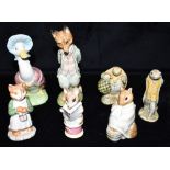 FIVE BESWICK BEATRIX POTTER FIGURES all with brown backstamps: 'Chippy Hackee', 'Mr. Alderman