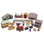 [OO GAUGE]. TWENTY-TWO MODEL RAILWAY LINESIDE BUILDINGS & ACCESSORIES some kit-built, all unboxed.