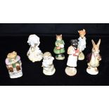 SEVEN BESWICK BEATRIX POTTER FIGURES all with brown backstamps: 'Foxy Whiskered Gentleman', '