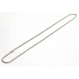 A 9CT WHITE GOLD ROPE TWIST CHAIN chain length 50cm, clasp (working) and interlocking link marked