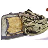 A WYCHWOOD WADER BAG of mesh design with carrying handle, width 58cm and a green drogue (2)