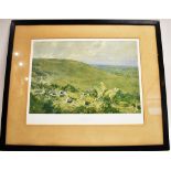 AFTER LIONEL EDWARDS (1878-1966) 'V.W.H. 1927' (Vale of White Horse), coloured print, signed in