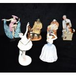 FOUR ROYAL DOULTON FIGURES: HN2680 'Taking Things Easy', HN2731 'Thanks Doc!', HN2485 'Feeding