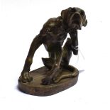 AFTER J. SPOUSE, A RESIN FIGURE OF A SEATED GREAT DANE Height 11.5cm, width 10cm, depth 8cm