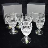 A SET OF EIGHT WATERFORD CRYSTAL 'COLLEEN' PATTERN PORT GLASSES 11cm high, boxed Condition