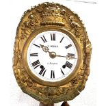 A 19TH CENTURY FRENCH 8-DAY COMTOISE WALL CLOCK the convex enamel dial signed 'E DEBRIX VALOGNES',