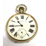 A CASED LARGE TRAVEL POCKET WATCH The open faced pocket watch with dial signed Finnigan Ltd, metal
