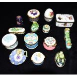 A GROUP OF ASSORTED GILT METAL MOUNTED AND OTHER TRINKET BOXES including Asprey, Limoges, Crummles &