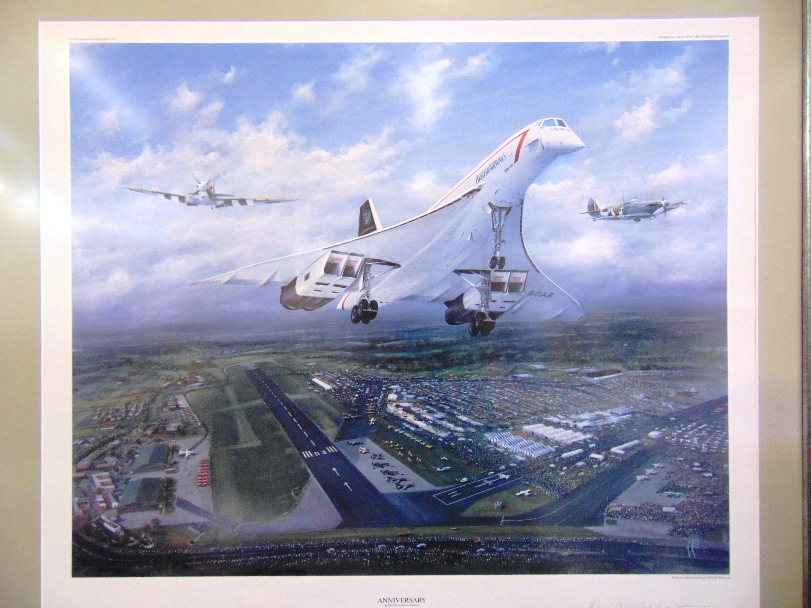 AERONAUTICA - PETER WESTACOTT (BRITISH, CONTEMPORARY) 'Anniversary' - British Airways Concorde in - Image 2 of 3