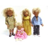 FOUR SASHA DOLLS comprising two girls, a boy, and a baby; together with a quantity of Sasha and